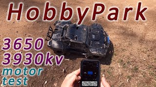 HobbyPark 3650 3930kv motor test on 2wd Traxxas Slash [upl. by Jd301]