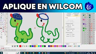 ✅✅ REALIZAR APLIQUE DE DINOSAURIO EN WILCOM 🐱‍🐉🐱‍🐉 [upl. by Ennayar]