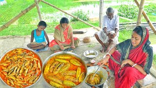 গ্রাম্য পদ্ধতিতে নদীর ট্যাংরা মাছের তেলঝাল আর পটল পাসিন্দা রান্না  river fish curry [upl. by Haymes]