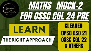 Maths Mocktest 2 for OSSC CGL 2024 Prelims [upl. by Suk]