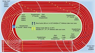 400m standard track marking and Measurements [upl. by Ahsikam]