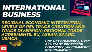 INTERNATIONAL BUSINESS I REGIONAL ECONOMIC INTEGRATION I UGC NET AP COMMERCE [upl. by Sarge643]