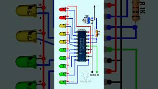 VU meter  Music 🎵 reactive lights circuit  Lights on music musiclight diy [upl. by Disini]