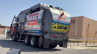 2018 exwaste management ￼￼WARE Disposal amrep Hardox front loader ￼ on school dumpsters [upl. by Yrag]