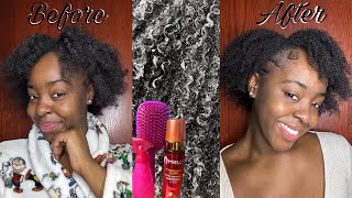 HOW TO wash and go mousse ONLY 👀 4c natural hair 💇🏾‍♀️ mielle mousse with hold 😍 before amp after [upl. by Akem]