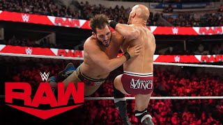 Tommaso Ciampa returns to help Johnny Gargano defeat Giovanni Vinci Raw highlights Oct 23 2023 [upl. by Barren]