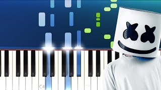 Marshmello  Here With Me ft CHVRCHES Piano Tutorial [upl. by Ajaj]