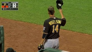 PITSF Giants fans applaud Vogelsong as he exits [upl. by Llenrub]