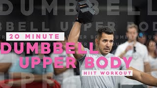 20 MINUTE DUMBBELL UPPER BODY HIIT WORKOUT  PMA FITNESS [upl. by Rosabella]