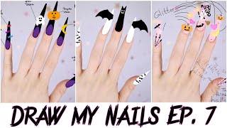 Subscribers Draw My Nail Designs Halloween Edition Pt 2 [upl. by Edualc]