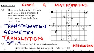 Mathematics Grade 9 Transformation Geometry Translations Exercise 1 Term 4 mathszoneafricanmotives [upl. by Ettenowtna]