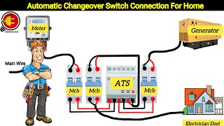 Automatic Changeover Switch Connection For Home ATS JrElectricSchool [upl. by Orgel]