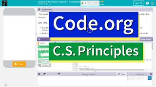 Codeorg Lesson 92 Functions ExploreInvestigate  Answer Tutorial  Unit 4 CS Principles [upl. by Eselahs909]