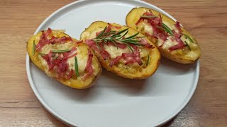 Stuffed potatoesФаршированный картофельPommes de terre farciesGefüllte Kartoffelnالبطاطس المحشوة [upl. by Atteuqahc102]