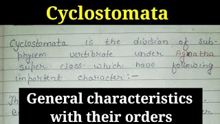 cyclostomata🐉 general characteristics and their order with examples ।। ug zoology notes [upl. by Cele]