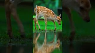 Cute baby deer having fun with his mate in the forest deer🦌 shorts deer cute anime shortvideo [upl. by Lytsirhc797]