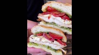 Sandwich italy pesto chicken mozzarella tomatos and aceto balsamic [upl. by Lirbaj]