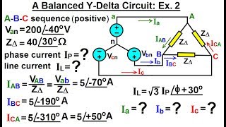 Electrical Engineering Ch 13 3 Phase Circuit 23 of 53 Balanced YDelta Circuit Ex 2 [upl. by Zitah900]