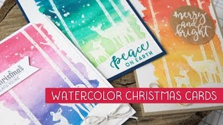 Easy Watercolor Christmas cards amp tips for mass producing with MISTY [upl. by Azarcon]