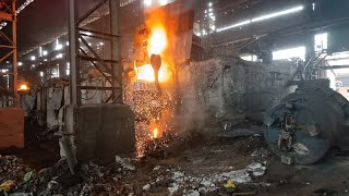 INDUCTION FURNACE UNLOADING🔥🔥🎇 [upl. by Yanaj]