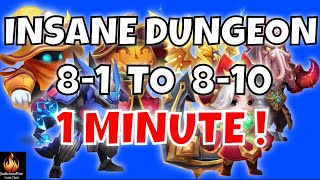 60 SECOND SPEED TEAM Castle Clash Insane Dungeon 8 [upl. by Ecinna]