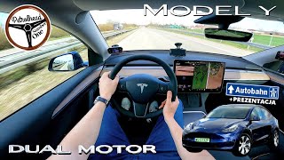 2023 Tesla Model Y Long Range  Próba autostradowa i prezentacja VMAX 0100 100200 kmh [upl. by Brass]