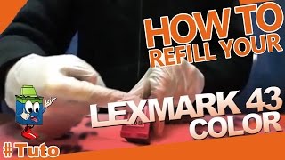 Lexmark 43 Color Cartridge  How To Refill The Cartridge [upl. by Aihsei44]