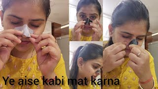 I try Viral Nose Pore Strips and This Happed🙄 Ye kya ho Gaya mere sath  Nose charcoal strip viral [upl. by Mont]