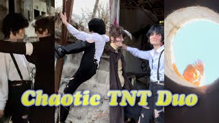 TNT Duo at an abandoned warehouse Dsmp COSPLAY [upl. by Nwahsed173]