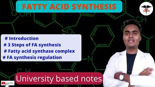 Biosynthesis of Fatty Acids  Fatty Acid Synthase Complex  Regulation of FA Synthesis [upl. by Leonhard]