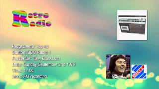 BBC Radio 1  Top 40 intro  Tony Blackburn  02 Sep 1979 [upl. by Aryhs]