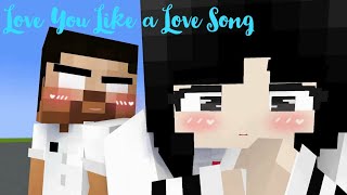 Minecraft💙HEROBRINE y SADAKO🖤 love you like a love song💖💘✨🥴😻☺️😍😘 [upl. by Roskes14]