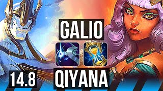 GALIO vs QIYANA MID  10316 600 games Dominating  KR Challenger  148 [upl. by Alansen]