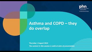 Asthma and COPD – they do overlap 1 August 2024 [upl. by Darryl]