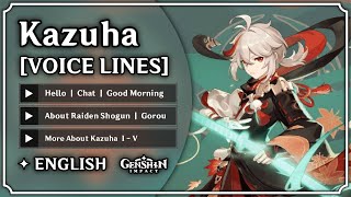 Kaedehara Kazuha  All Voice Lines ENGLISH Voice Over  Genshin Impact  M0har1b [upl. by Etnoid]