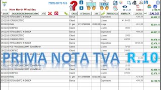 Prima Nota TVA R 10 contabilità con Excel facile ed intuitiva per tutti [upl. by Atikcir]