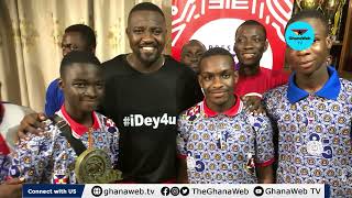 John Dumelo donates 8 crates of eggs to PRESEC Legon after winning 8th NSMQ title [upl. by Samuele]