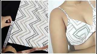 34 Bust Easy Cotton Bra Cutting and Stitching  34 साइज की कॉटन ब्रा [upl. by Artap]