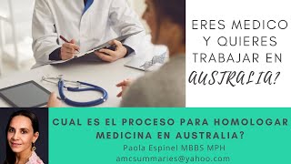 Proceso Homologacion para Medicos en Australia [upl. by Colan]