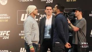 UFC 204 Vitor Belfort vs Gegard Mousasi media day face off [upl. by Acinehs417]