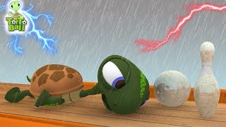 Turtles and Friends with Bowling Ball when it Rains Cartoon 3D Animation For Kids  Torto Ball [upl. by Aihsoj127]