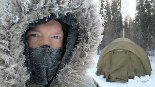 60F51C Winter Camping in Hot Tent [upl. by Araeic]