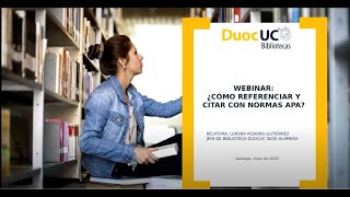 Webinar Cómo referenciar y publicar con norma APA [upl. by Lindsley]