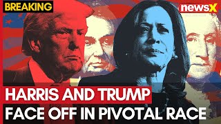 US Presidential Election 2024 Kamala Harris and Donald Trump Face Off in Pivotal Race  NewsX [upl. by Hunter]