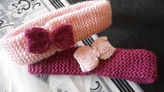 tuto tricot bandeau bébé [upl. by Nimar]