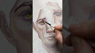 Painting Viktor from Arcane in watercolours Work in progress painting arcane painting art [upl. by Teodora]