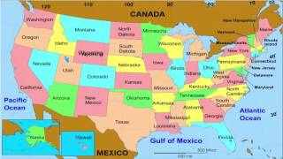 50 States and Capitals of the United States of America  Learn geographic regions of the USA map [upl. by Lengel]