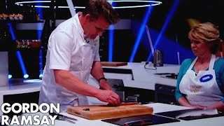 How to Fillet a Salmon Into 10 Equal Pieces  Gordon Ramsay [upl. by Rushing]