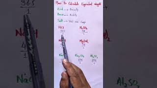 How to calculate equivalent weight of acid base and salts shorts [upl. by Yarazed]