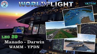 Leg 39 WAMMYPDN  WorldFlight  A320 Home Cockpit  VATSIM Charity Event with Full ATC Coverage [upl. by Naharba172]